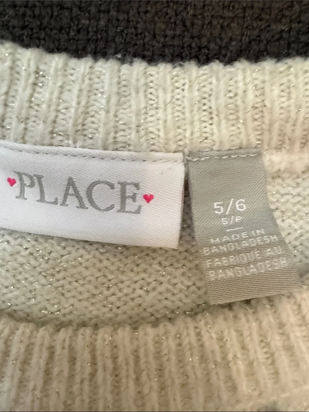 The Children's Place Cream Sequin Yoke Crewneck Sweater